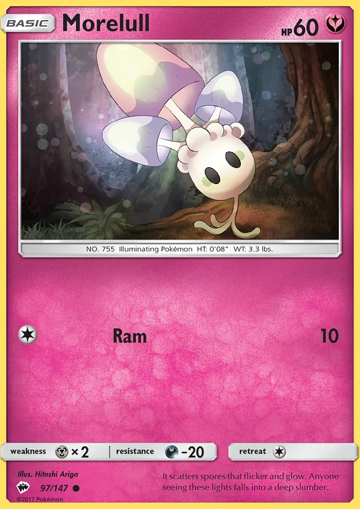 Morelull Common Pokemon card #97 from Burning Shadows