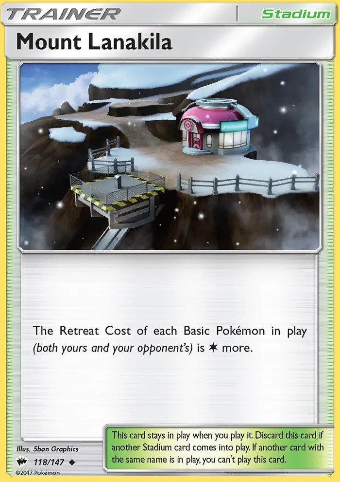 Mount Lanakila Uncommon Pokemon card #118 from Burning Shadows