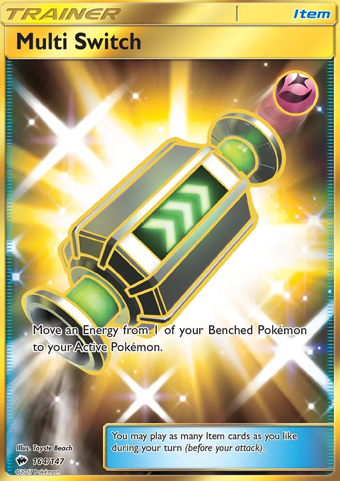 Multi Switch Secret Rare Pokemon card #164 from Burning Shadows