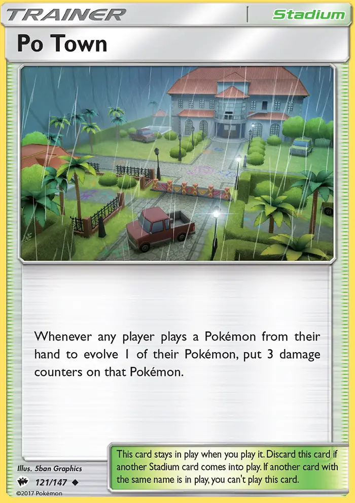 Po Town Uncommon Pokemon card #121 from Burning Shadows
