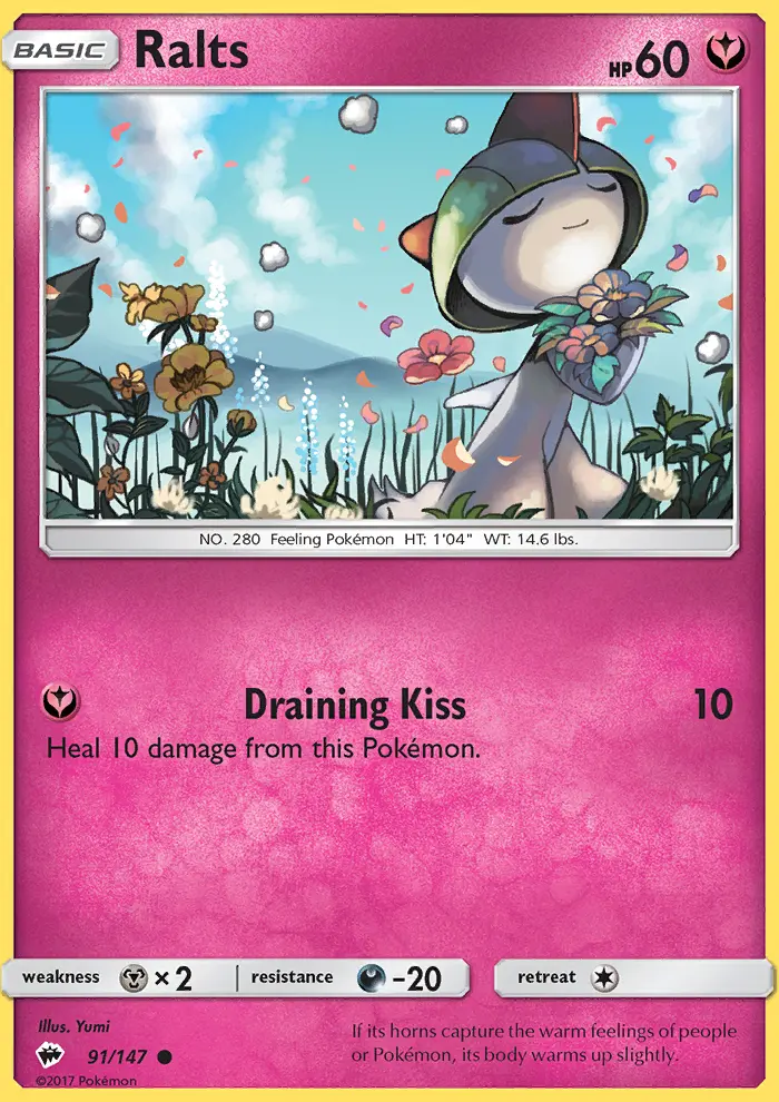 Ralts Common Pokemon card #91 from Burning Shadows