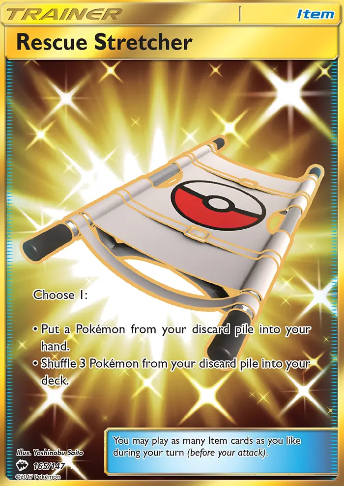 Rescue Stretcher Secret Rare Pokemon card #165 from Burning Shadows