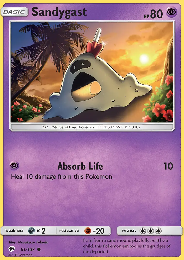 Sandygast Common Pokemon card #61 from Burning Shadows