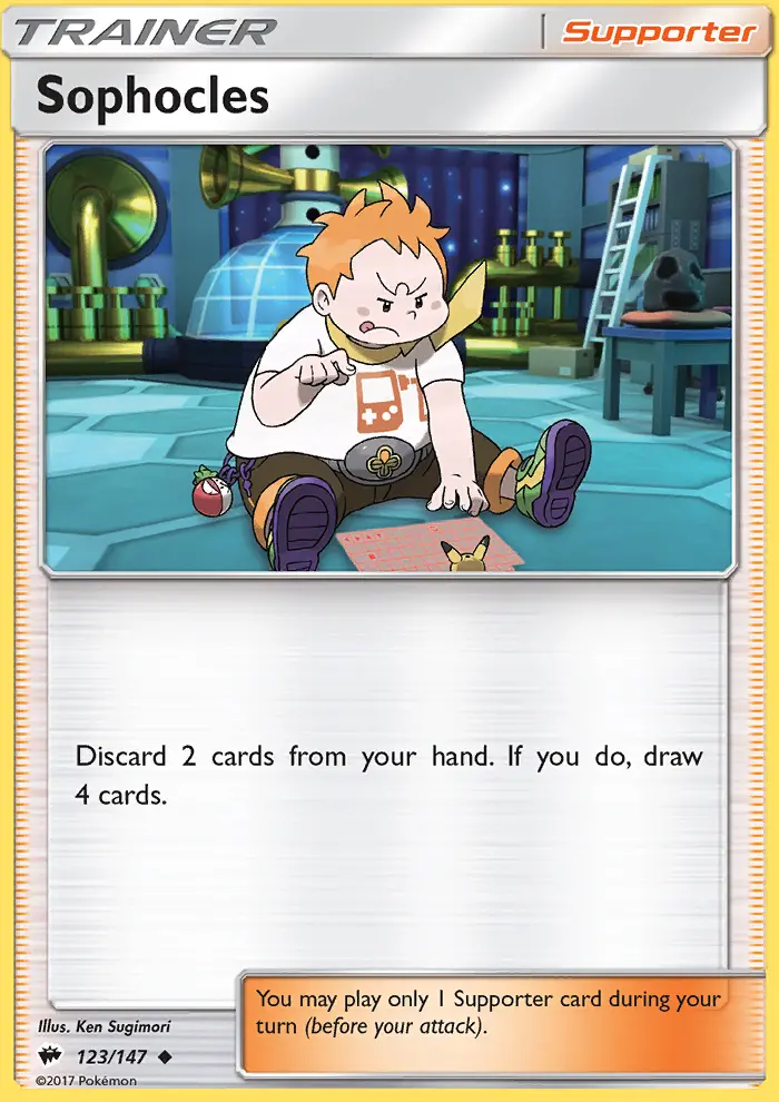 Sophocles Uncommon Pokemon card #123 from Burning Shadows