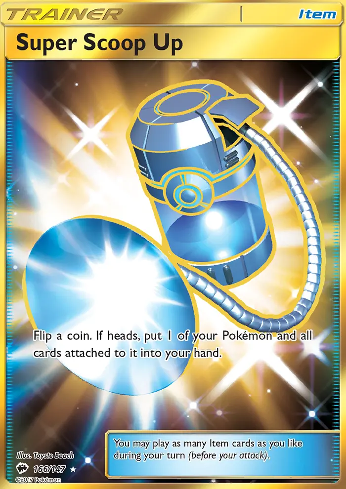 Super Scoop Up Secret Rare Pokemon card #166 from Burning Shadows