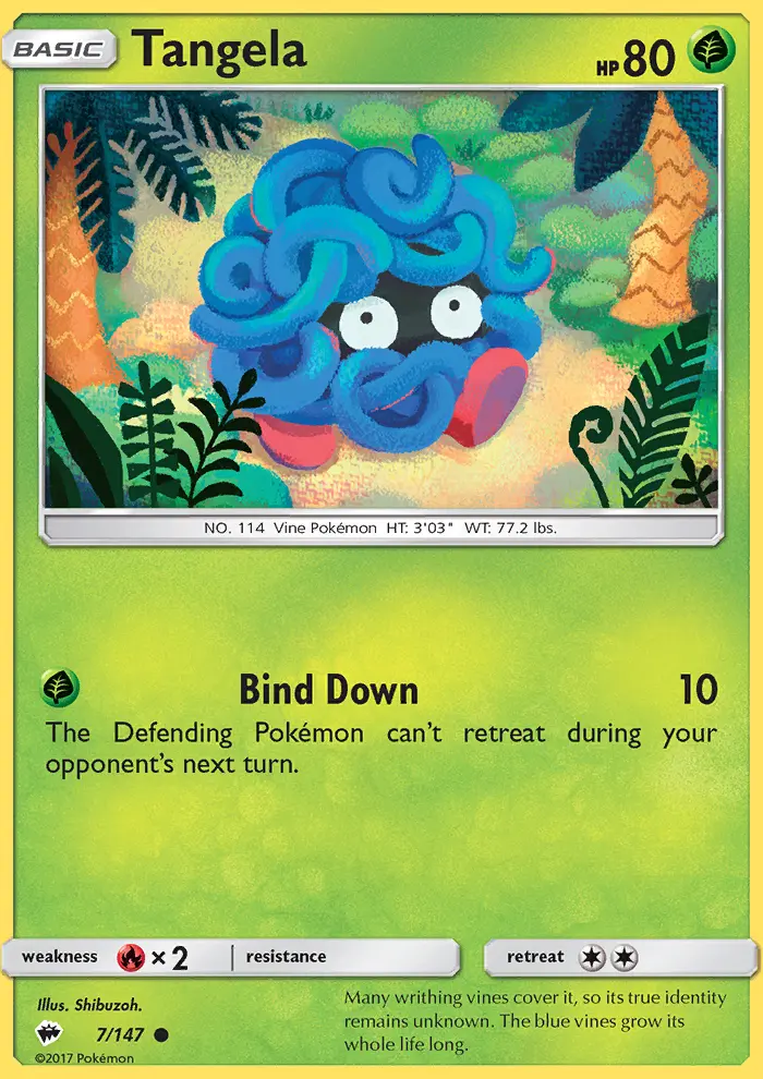 Tangela Common Pokemon card #7 from Burning Shadows