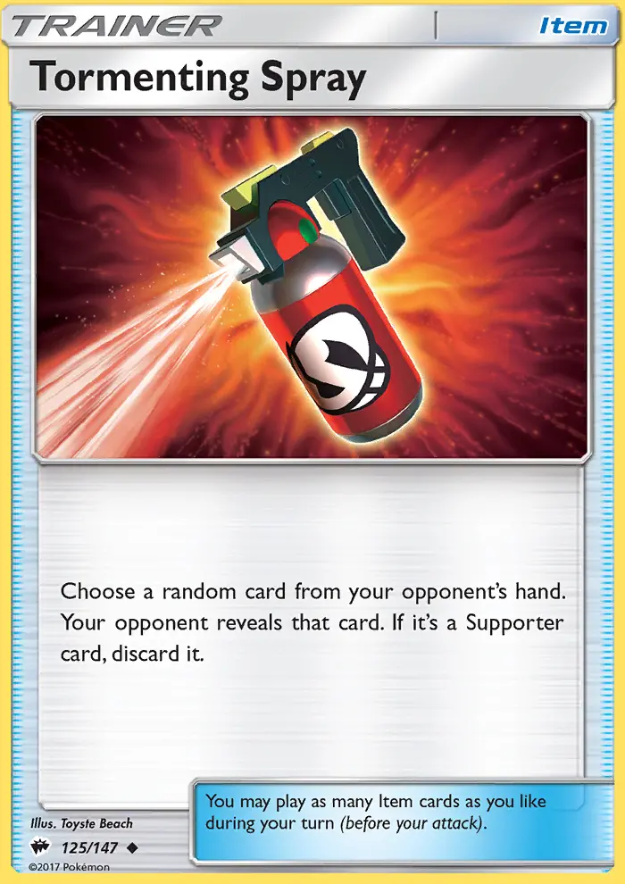 Tormenting Spray Uncommon Pokemon card #125 from Burning Shadows