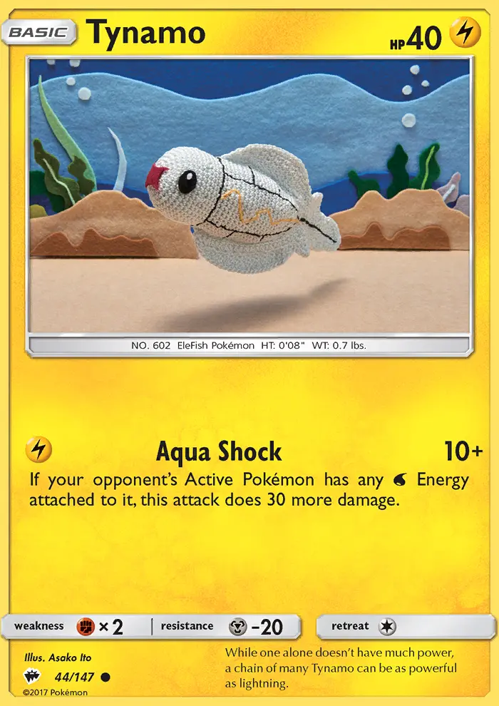 Tynamo Common Pokemon card #44 from Burning Shadows