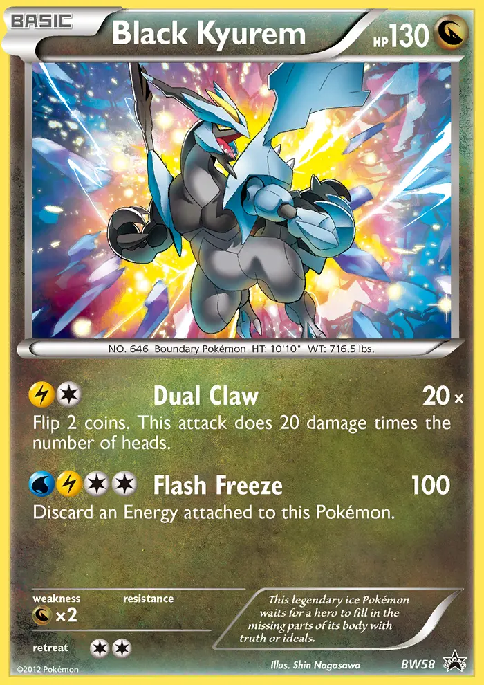 Black Kyurem Rare Pokemon card #BW58 from BW Black Star Promos
