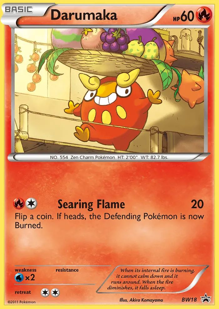 Darumaka Common Pokemon card #BW18 from BW Black Star Promos