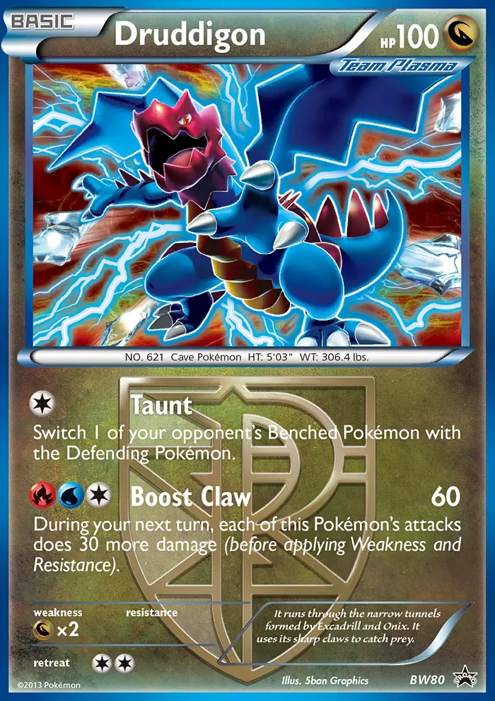 Druddigon Common Pokemon card #BW80 from BW Black Star Promos