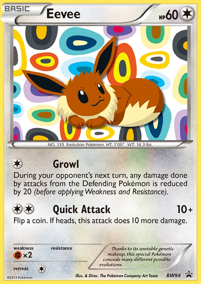 Eevee Common Pokemon card #BW94 from BW Black Star Promos