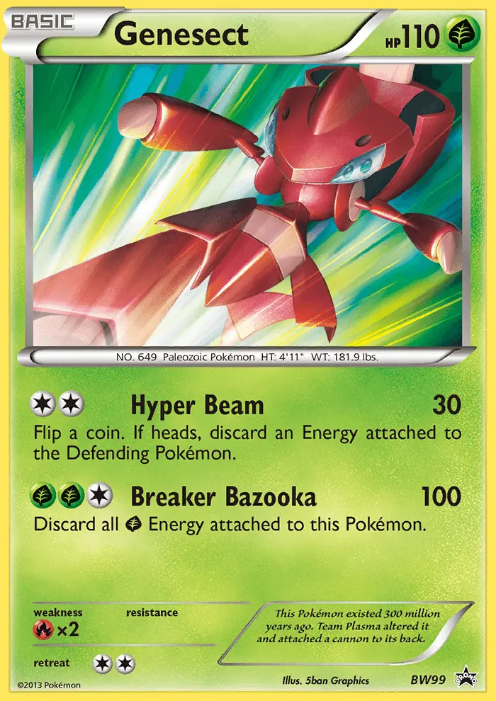 Genesect Common Pokemon card #BW99 from BW Black Star Promos