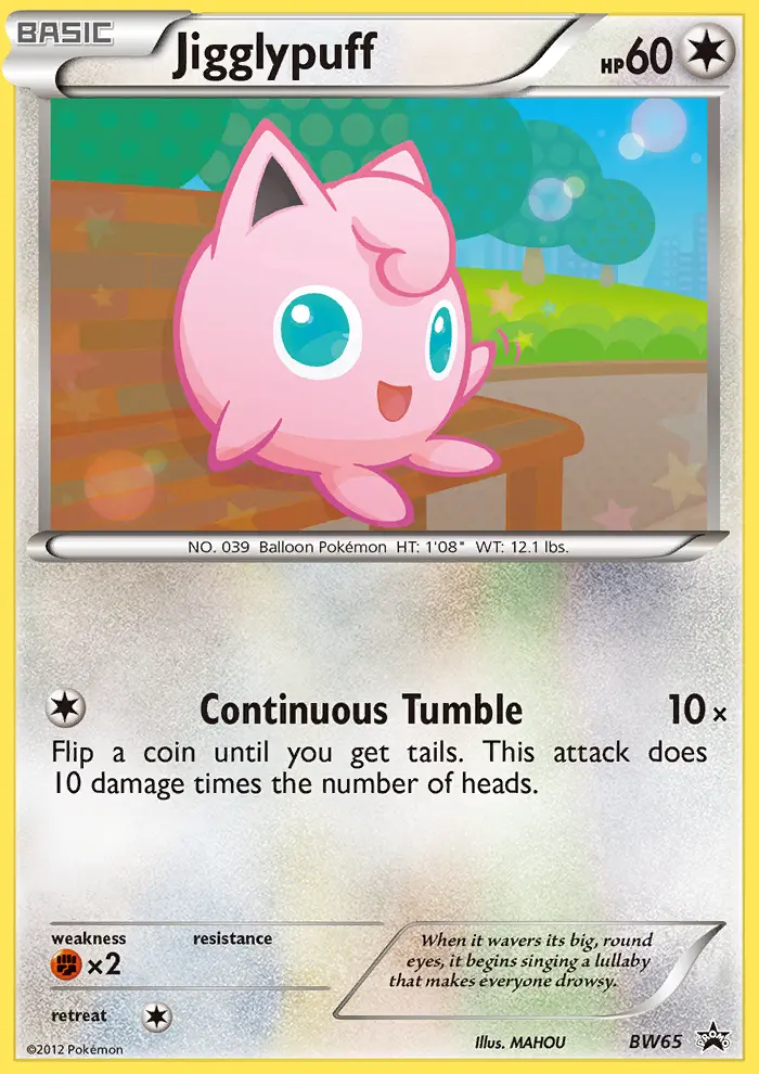 Jigglypuff Common Pokemon card #BW65 from BW Black Star Promos