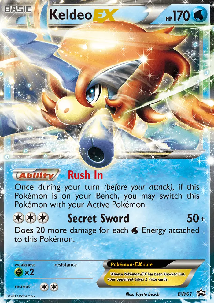 Keldeo-EX Rare Pokemon card #BW61 from BW Black Star Promos