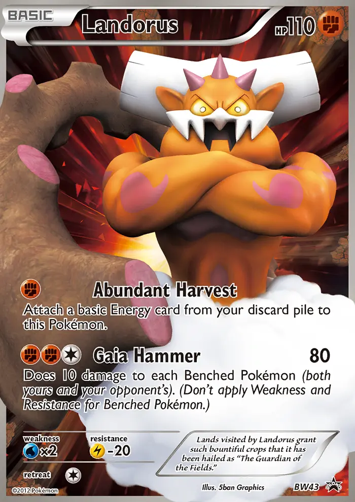 Landorus Rare Pokemon card #BW43 from BW Black Star Promos
