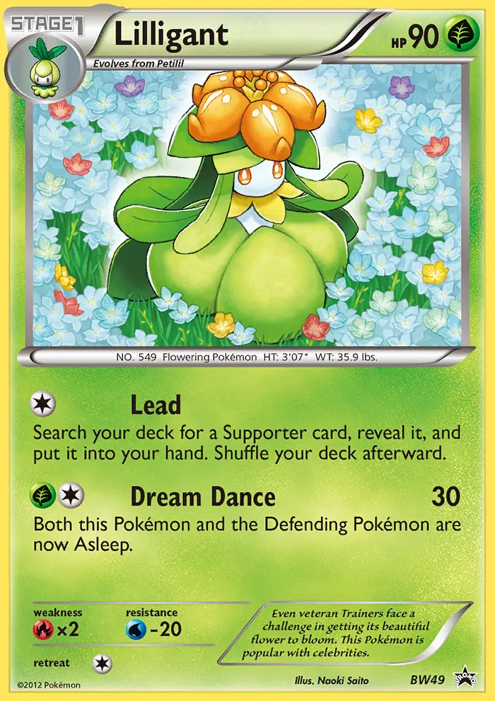 Lilligant Common Pokemon card #BW49 from BW Black Star Promos