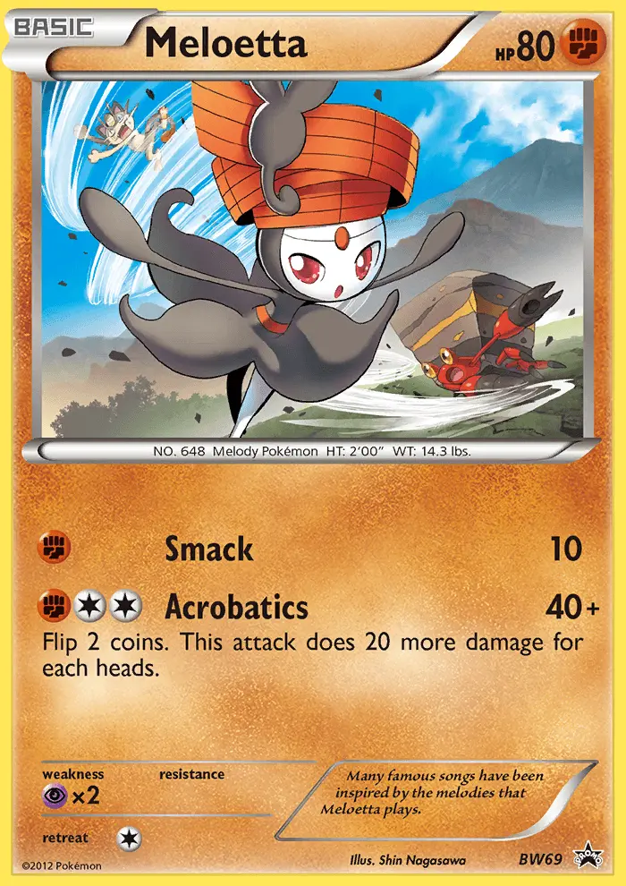 Meloetta Common Pokemon card #BW69 from BW Black Star Promos