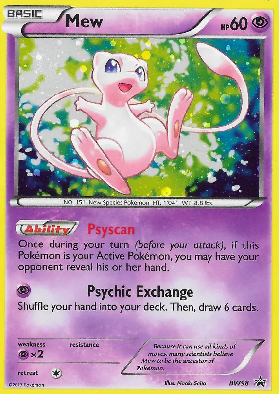 Mew Common Pokemon card #BW98 from BW Black Star Promos