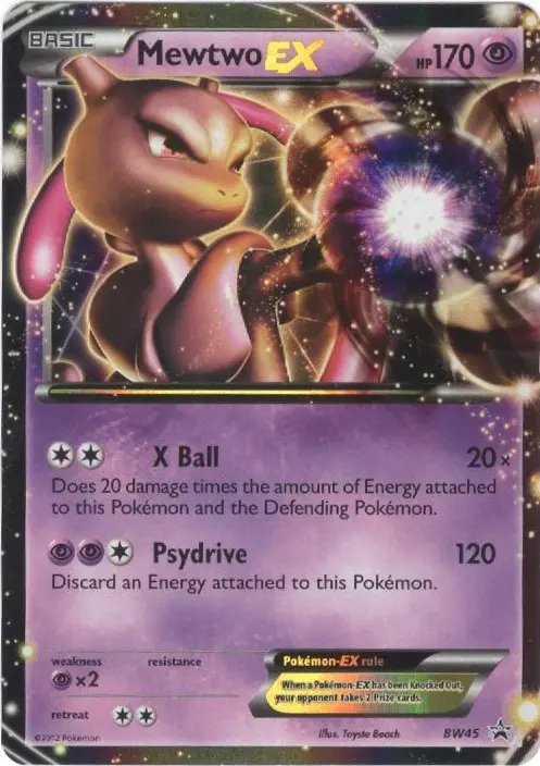 Mewtwo-EX Rare Pokemon card #BW45 from BW Black Star Promos