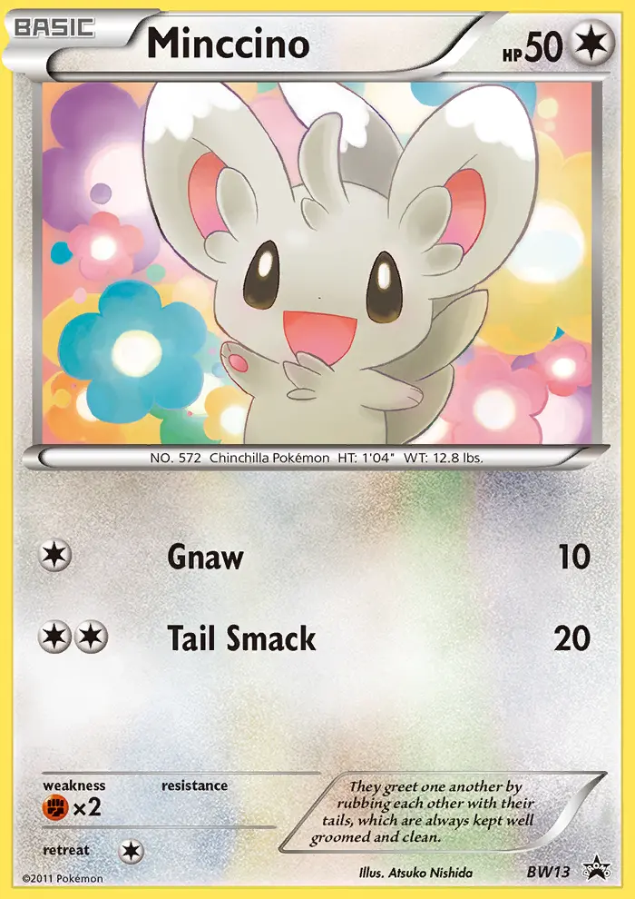 Minccino Common Pokemon card #BW13 from BW Black Star Promos