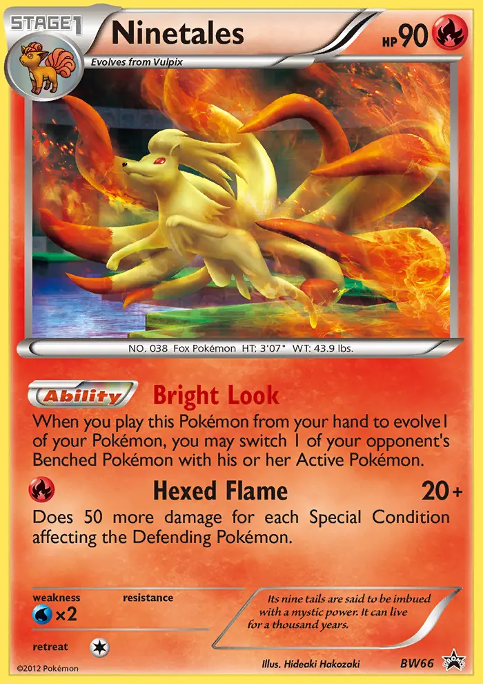 Ninetales Common Pokemon card #BW66 from BW Black Star Promos