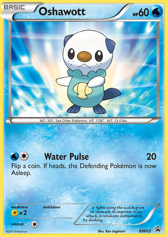 Oshawott Common Pokemon card #BW03 from BW Black Star Promos