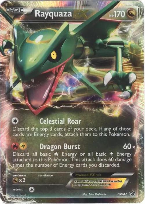 Rayquaza-EX Rare Pokemon card #BW47 from BW Black Star Promos