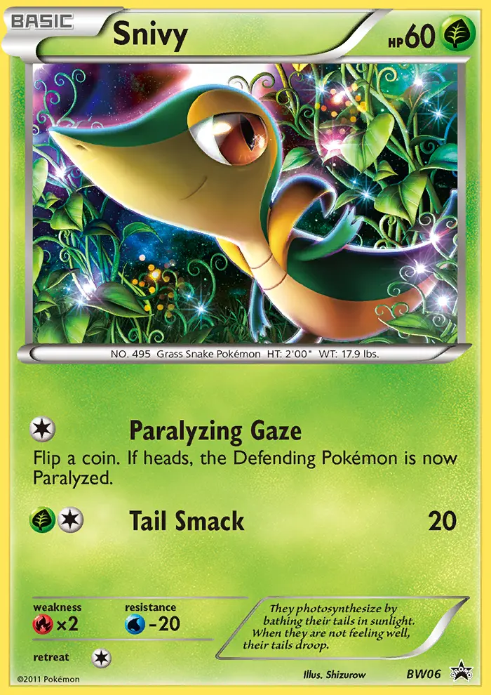 Snivy Common Pokemon card #BW06 from BW Black Star Promos