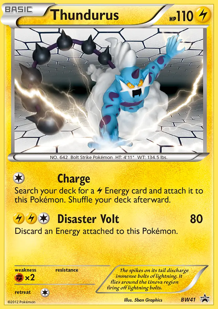 Thundurus Rare Pokemon card #BW41 from BW Black Star Promos