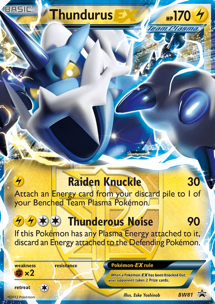 Thundurus-EX Rare Pokemon card #BW81 from BW Black Star Promos