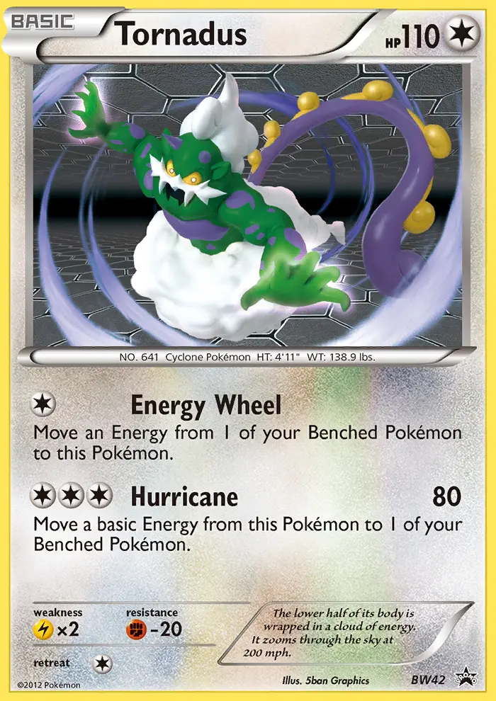 Tornadus Rare Pokemon card #BW42 from BW Black Star Promos
