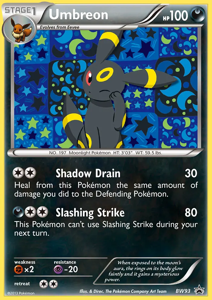 Umbreon Common Pokemon card #BW93 from BW Black Star Promos