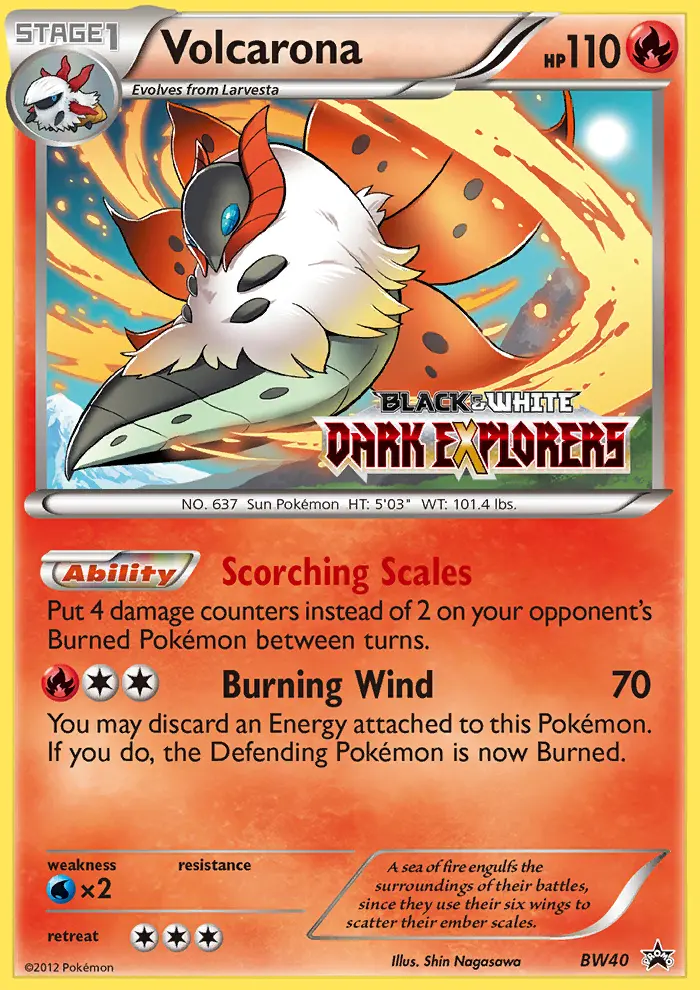 Volcarona Rare Pokemon card #BW40 from BW Black Star Promos