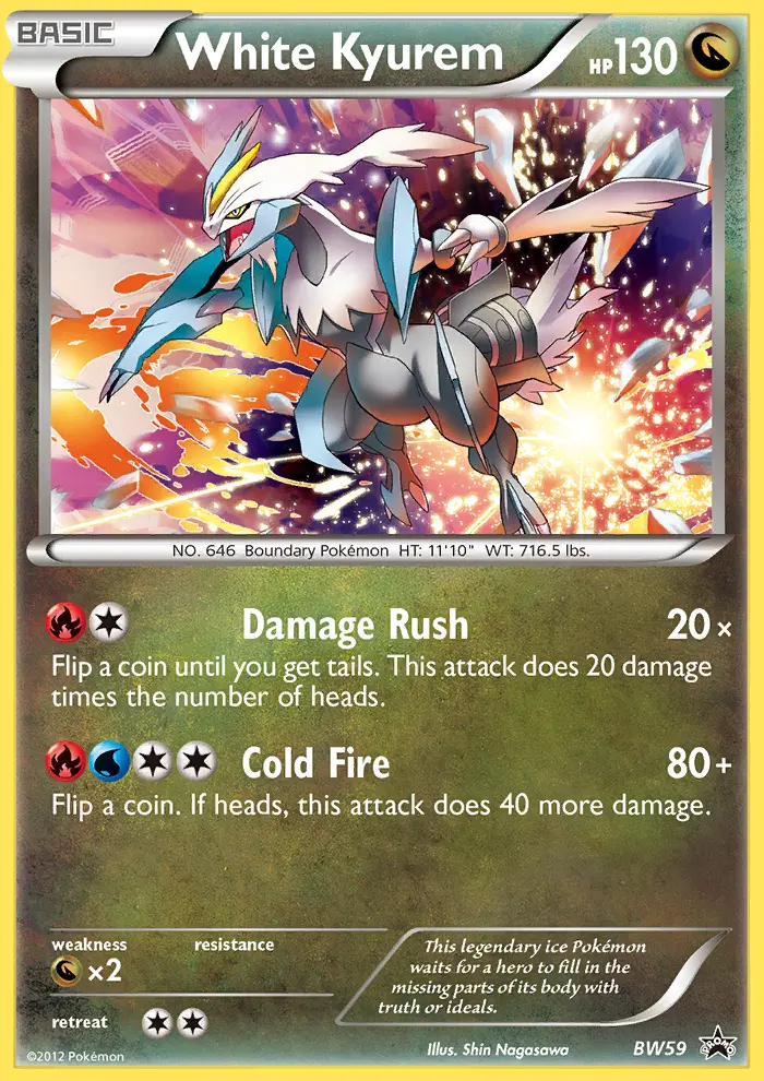 White Kyurem Rare Pokemon card #BW59 from BW Black Star Promos