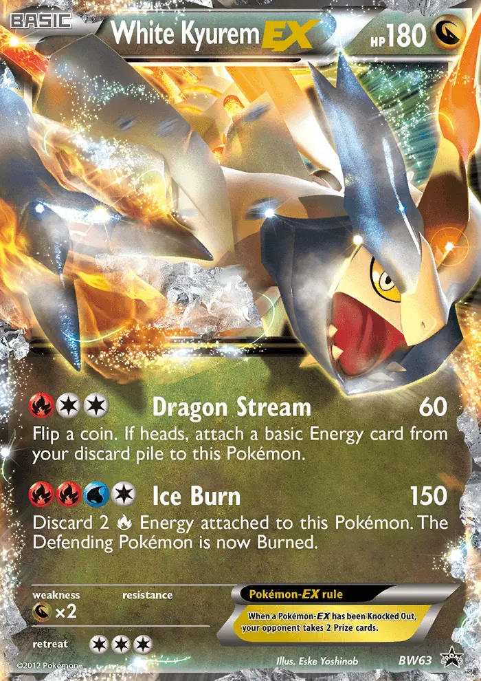 White Kyurem-EX Rare Pokemon card #BW63 from BW Black Star Promos