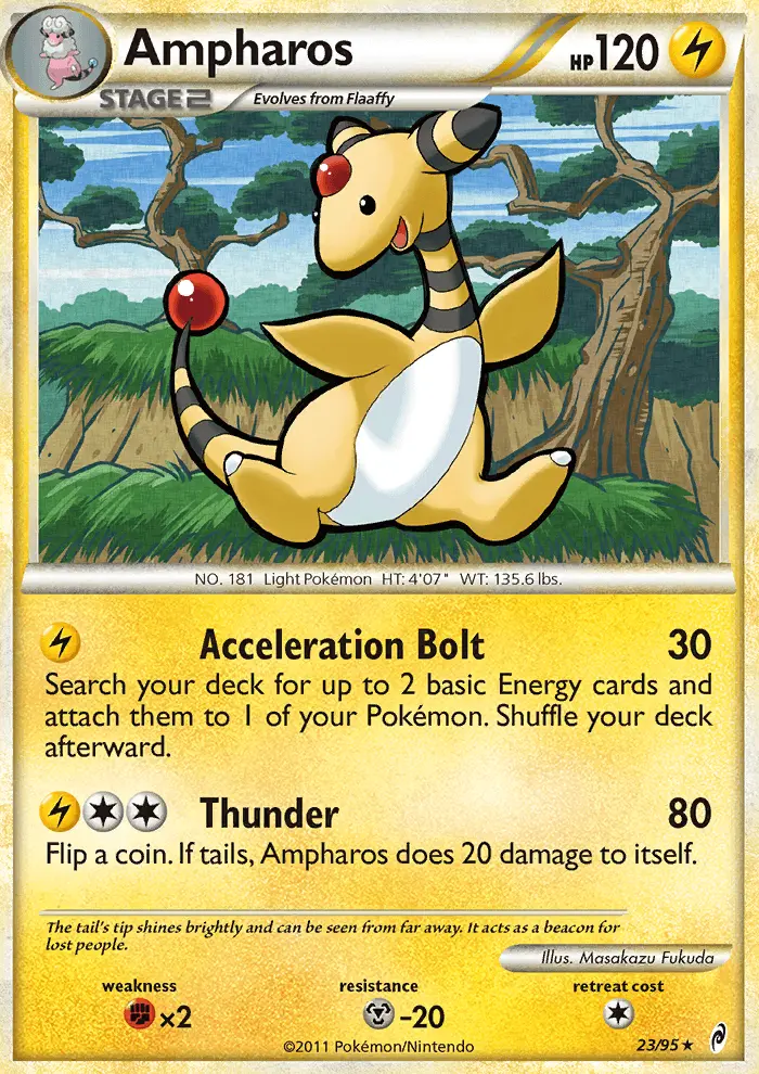 Ampharos Rare Pokemon card #23 from Call of Legends