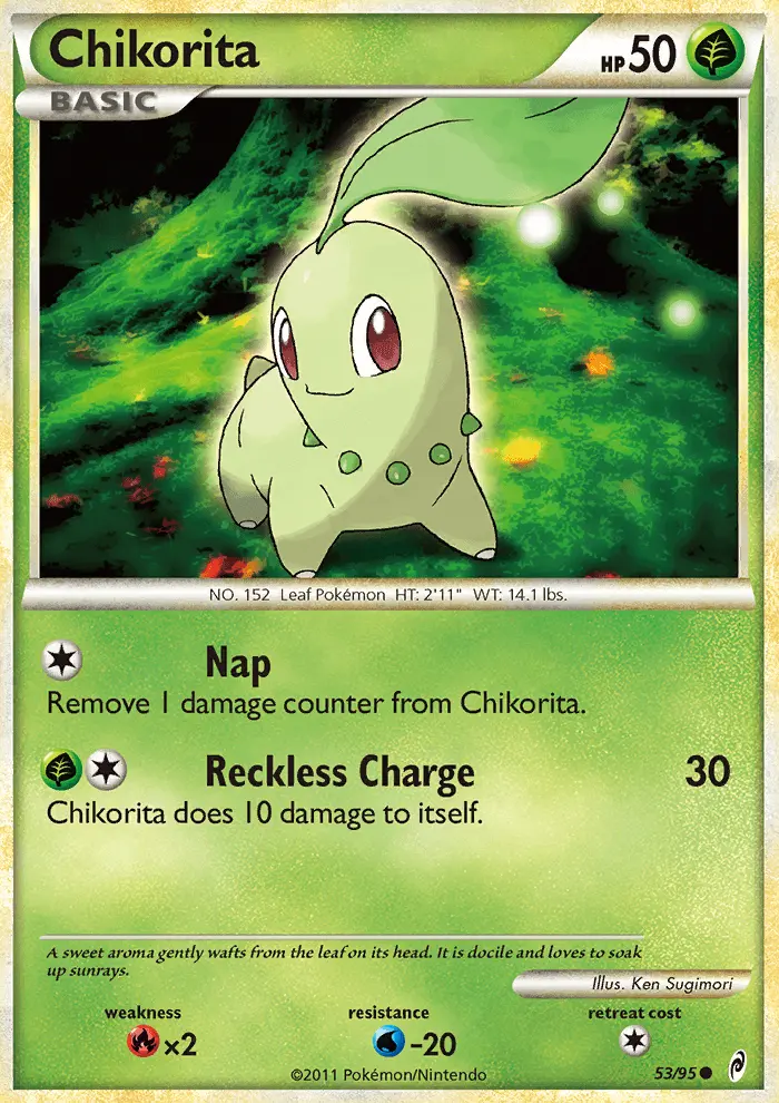 Chikorita Common Pokemon card #53 from Call of Legends