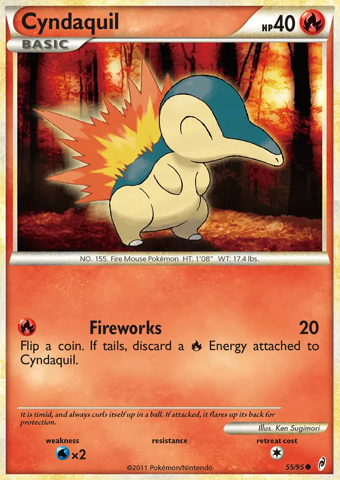 Cyndaquil Common Pokemon card #55 from Call of Legends