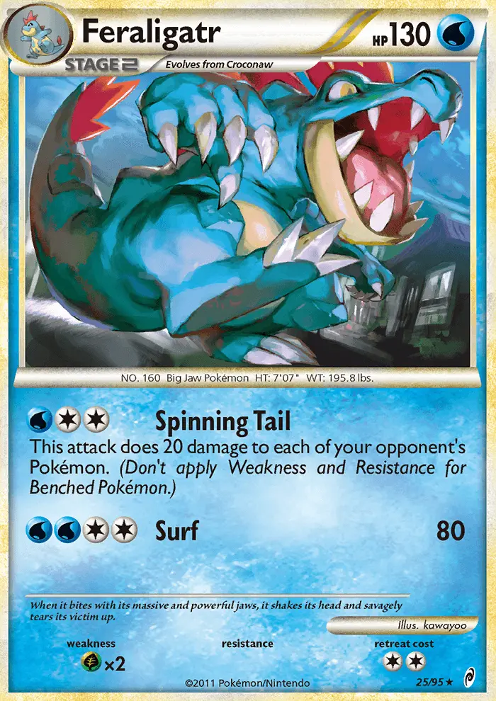 Feraligatr Rare Pokemon card #25 from Call of Legends