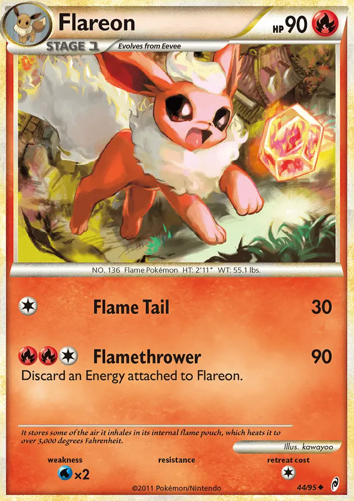 Flareon Uncommon Pokemon card #44 from Call of Legends