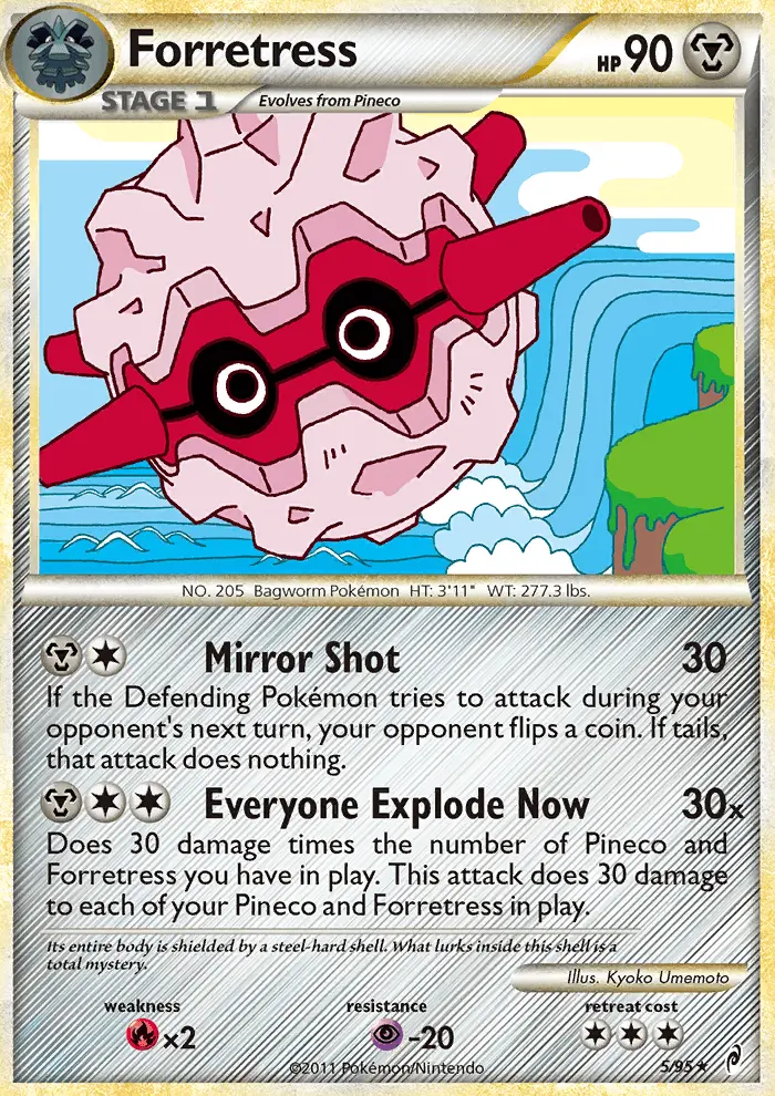 Forretress Rare Holo Pokemon card #5 from Call of Legends