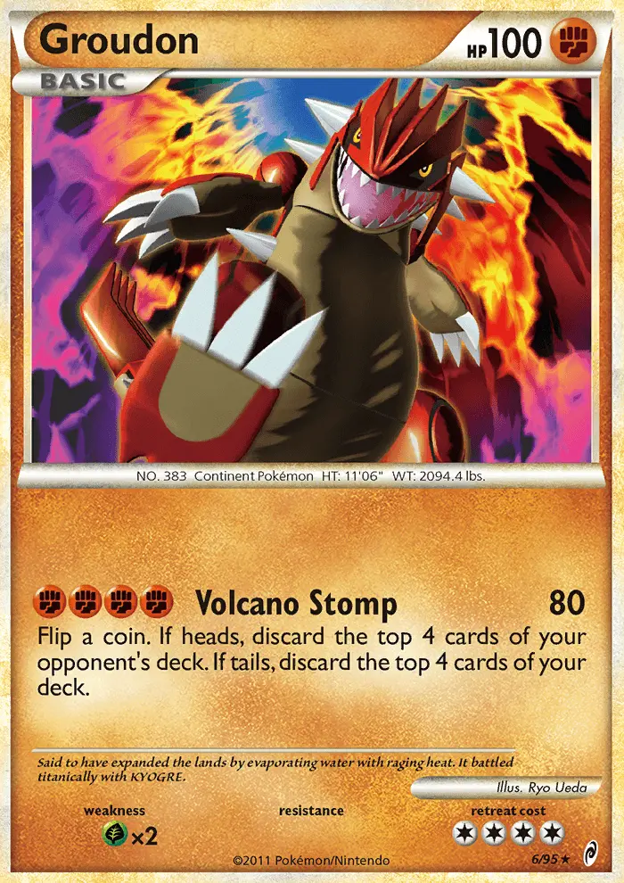 Groudon Rare Holo Pokemon card #6 from Call of Legends