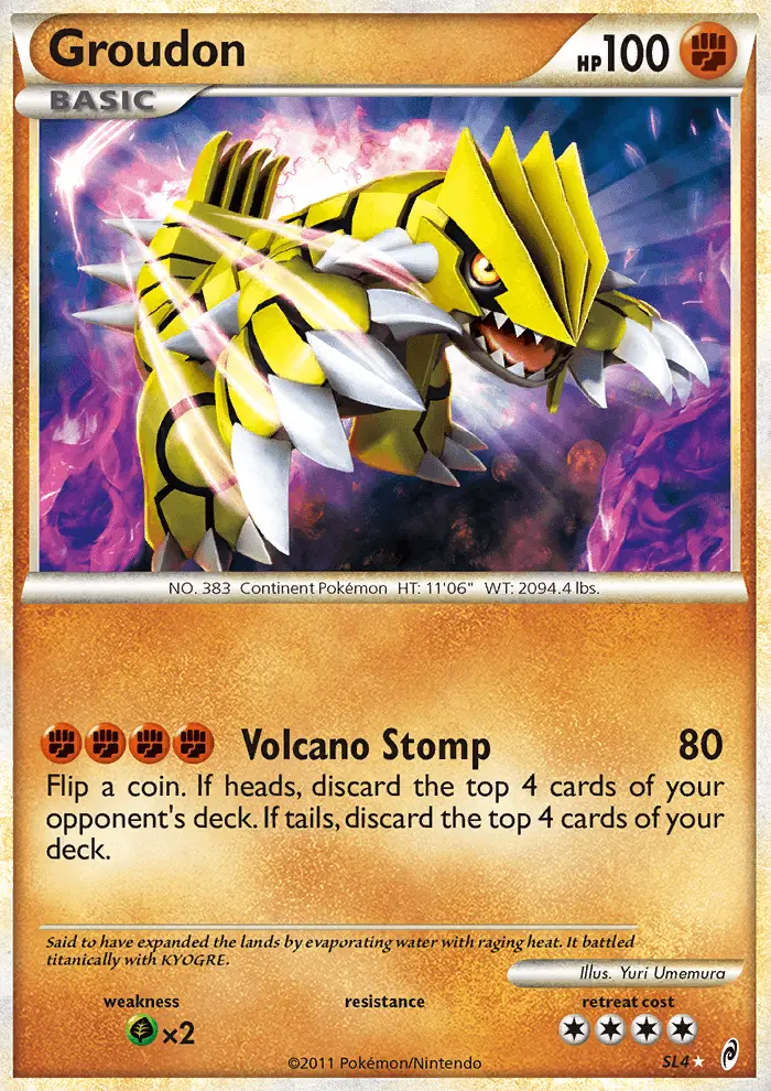 Groudon Rare Holo Pokemon card #SL4 from Call of Legends