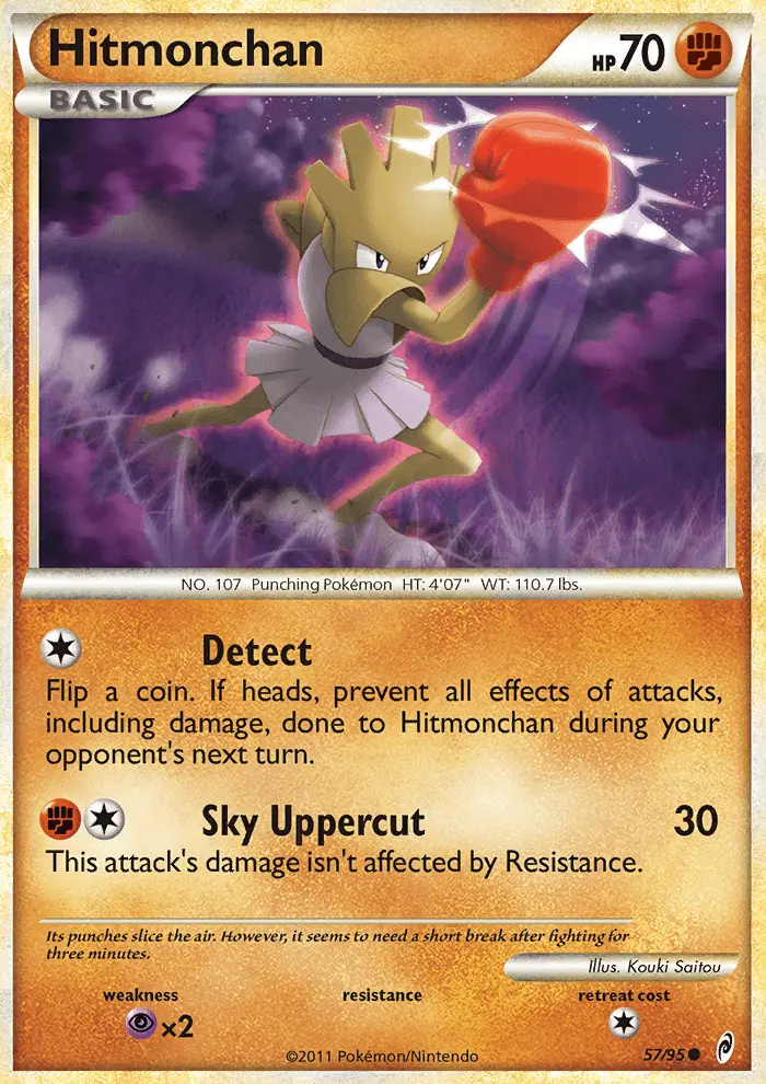 Hitmonchan Common Pokemon card #57 from Call of Legends