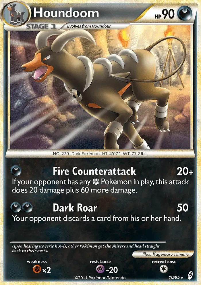 Houndoom Rare Holo Pokemon card #10 from Call of Legends