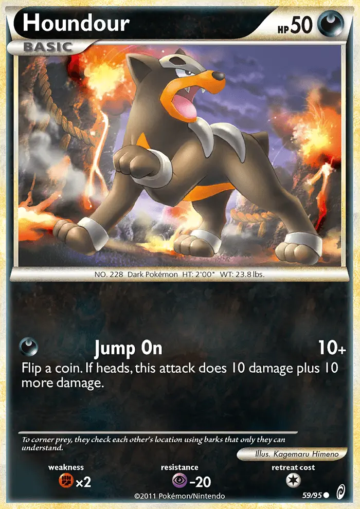Houndour Common Pokemon card #59 from Call of Legends