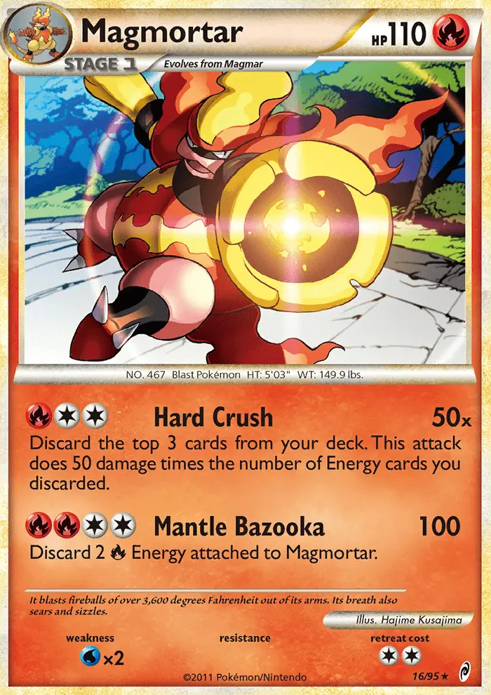 Magmortar Rare Holo Pokemon card #16 from Call of Legends