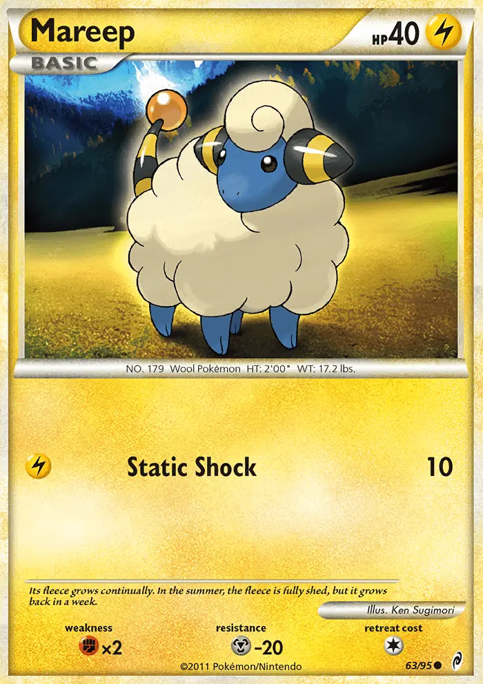 Mareep Common Pokemon card #63 from Call of Legends