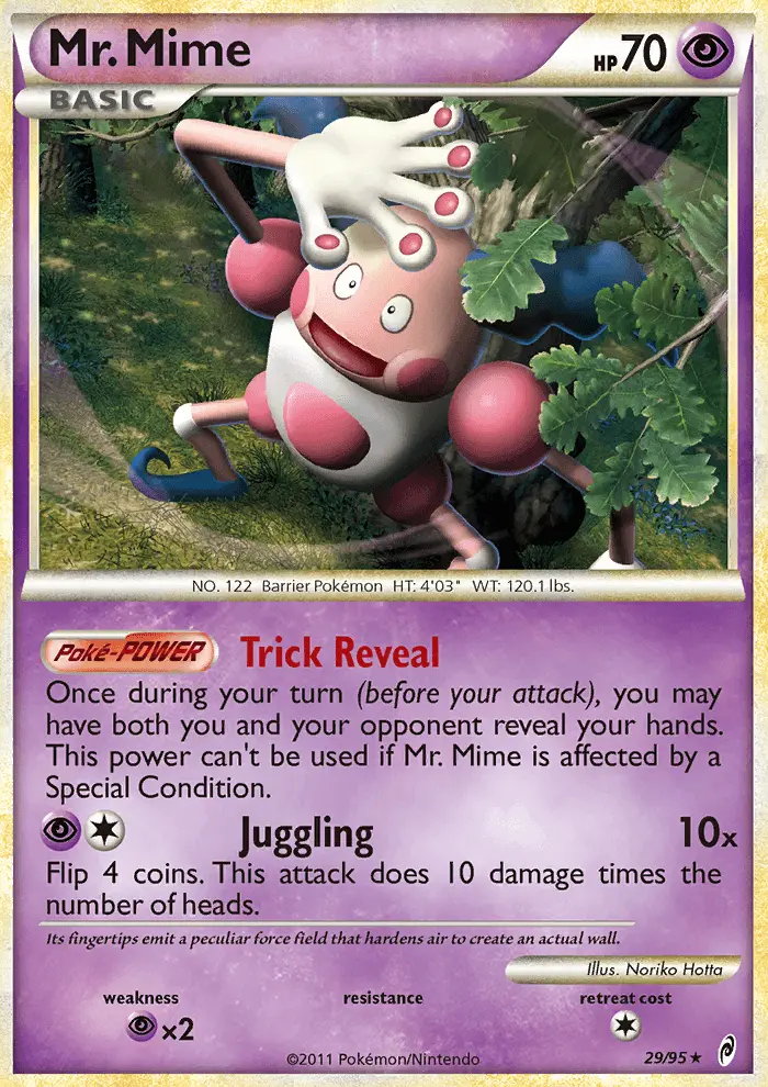 Mr. Mime Rare Pokemon card #29 from Call of Legends